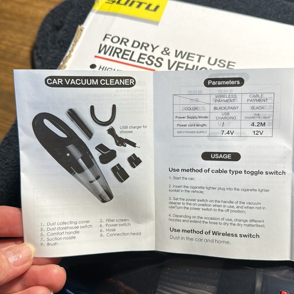 NWT Handheld Wireless vehicle vacuum cleaner - Picture 3 of 5